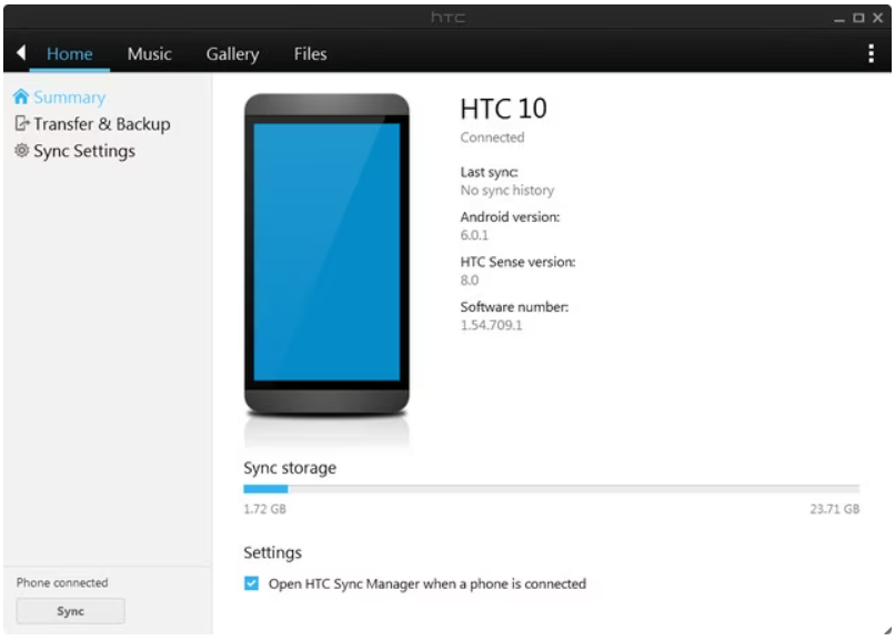 HTC Sync Manager