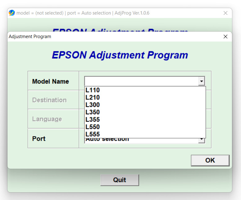 Epson L110 Resetter