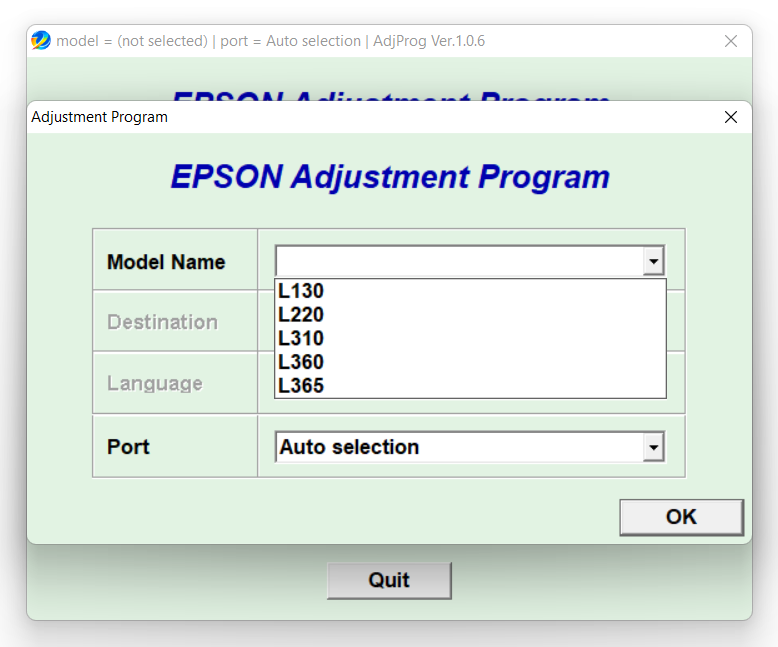 Epson L365 Resetter