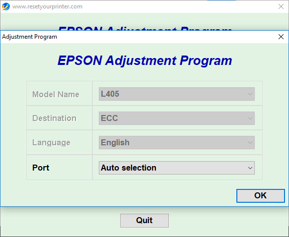 Epson L405 Resetter