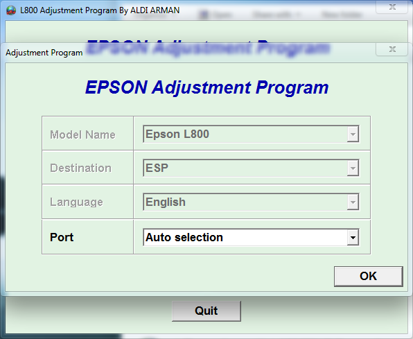Epson L800 Resetter