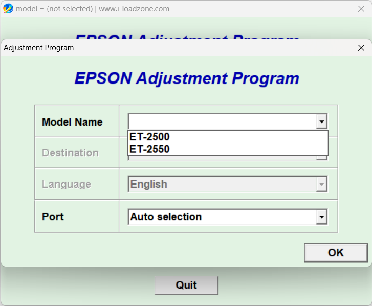 Epson ET-2500 Resetter