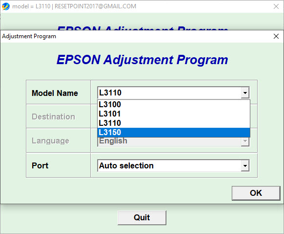 Epson L3101 Resetter