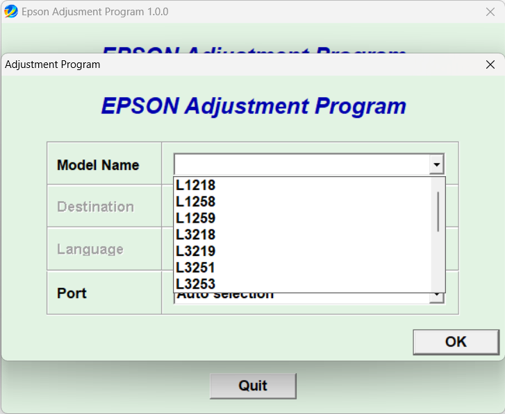 Epson L3219 Resetter