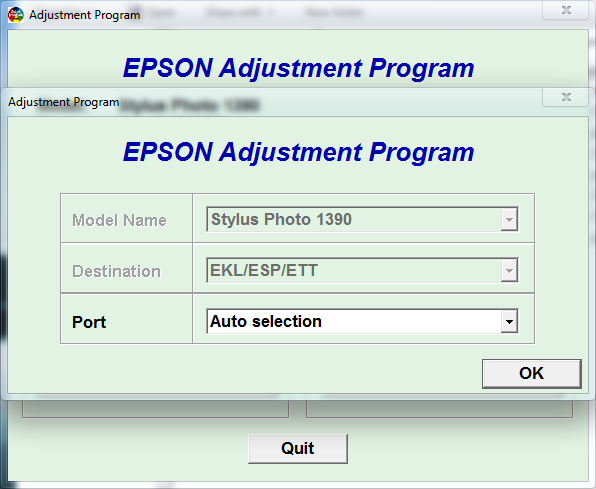 Epson Stylus Photo 1390 Resetter