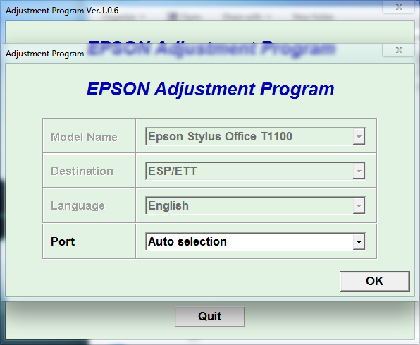 Epson T1100 Resetter