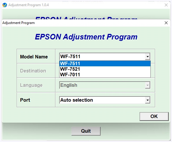 Epson WF-7511 Resetter