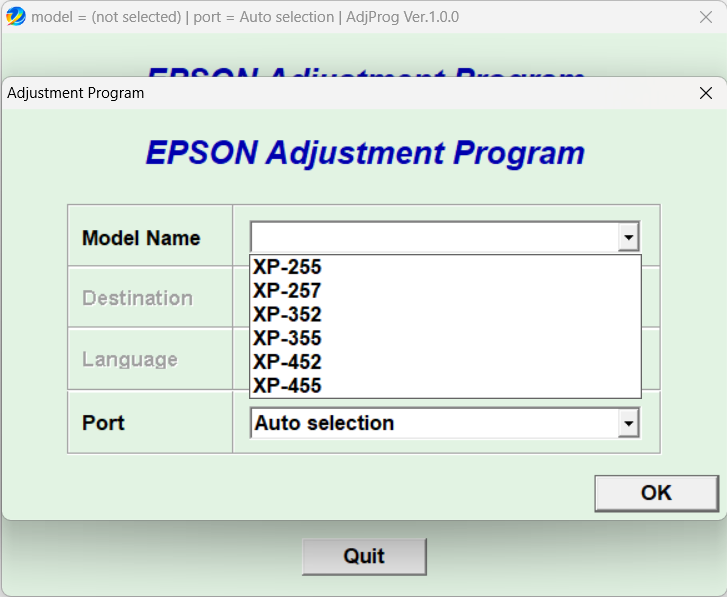 Epson XP-355 Resetter
