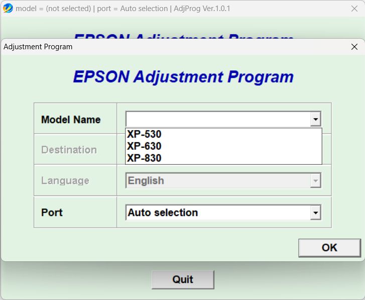 Epson XP-830 Resetter