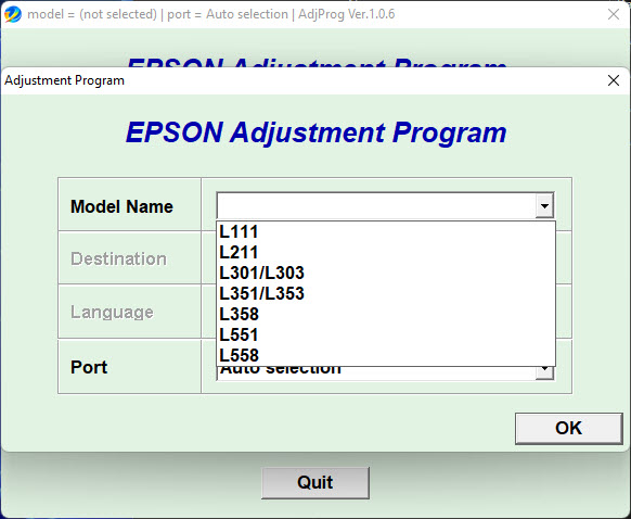 Epson L303 Resetter