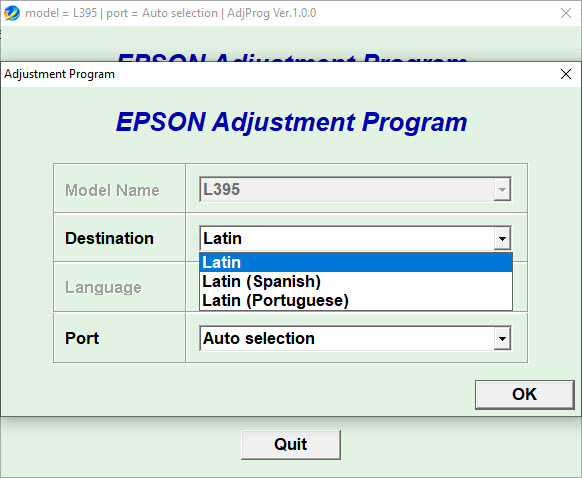Epson L395 Resetter