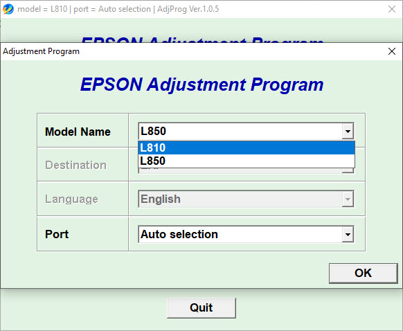 Epson L810 Resetter