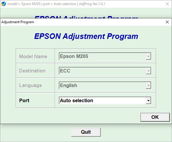 Epson M205 Resetter