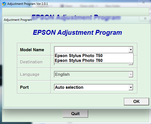 Epson T50 Resetter