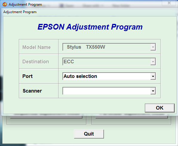 Epson TX550W Resetter