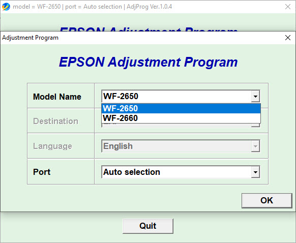 Epson WF-2660 Resetter