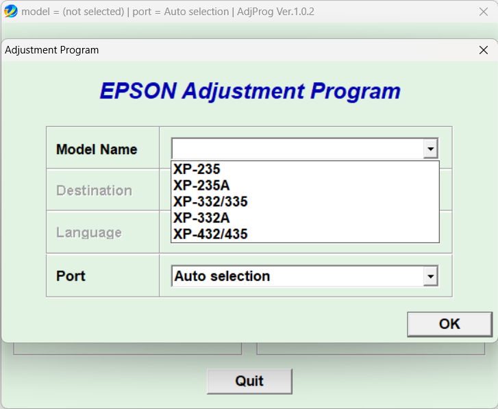 Epson XP-235 Resetter