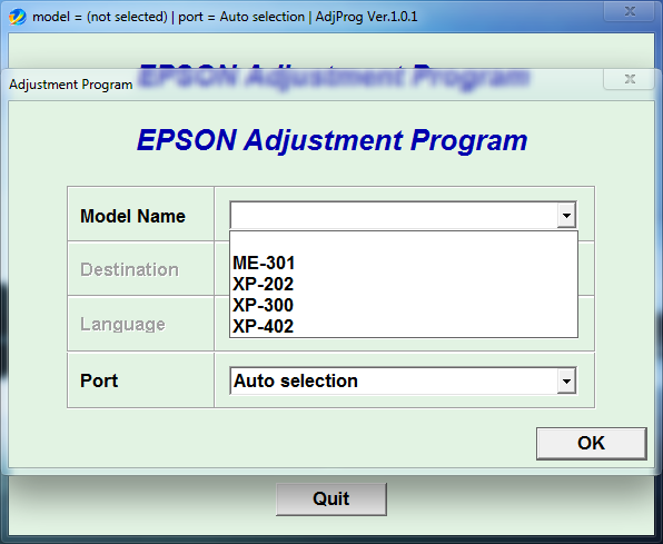 Epson XP402 Resetter