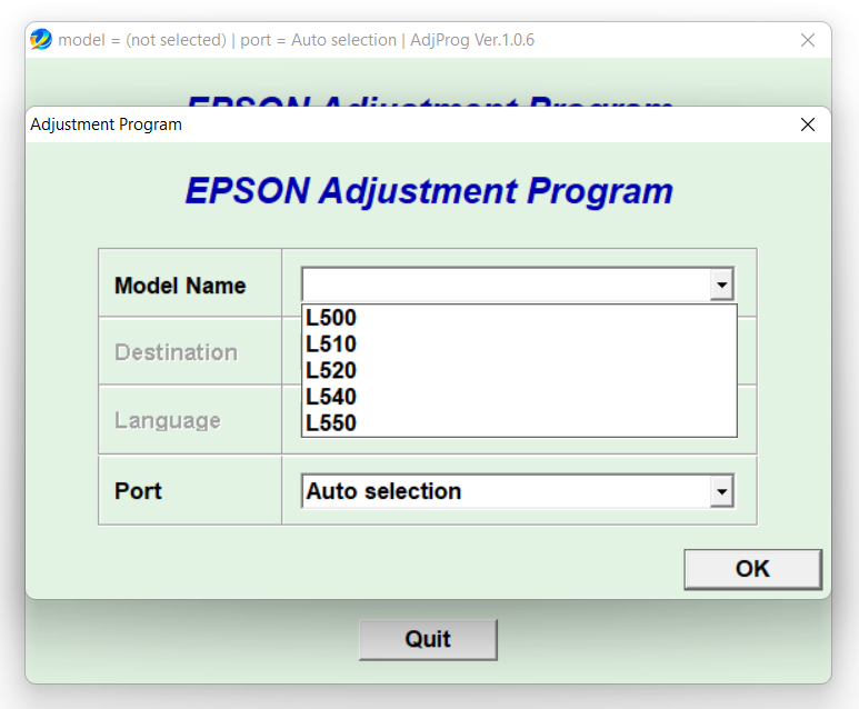 Epson L510 Resetter