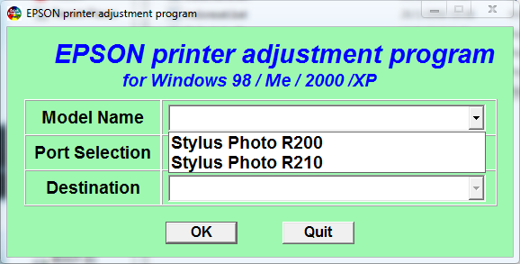 Epson R200 Resetter