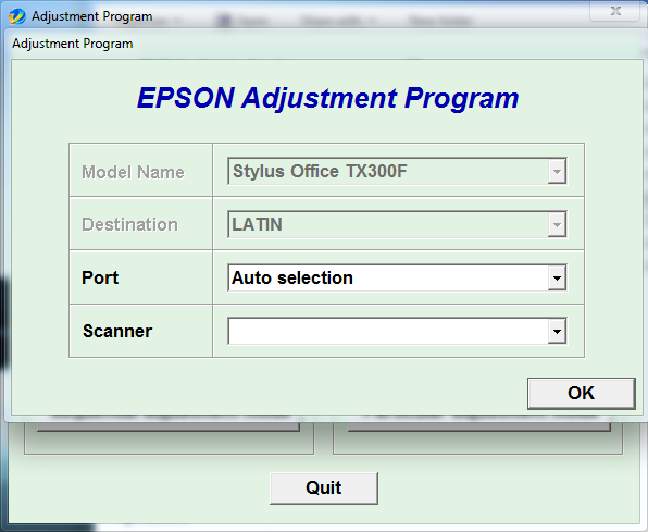 Epson TX300F Resetter