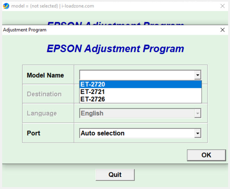 Screenshot – Resetter Epson ET-2721
