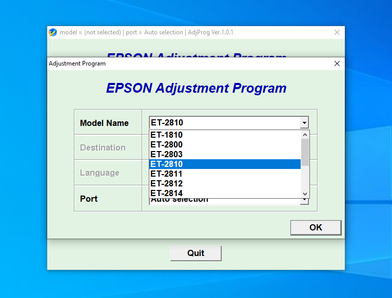 Screenshot – Resetter Epson ET-2810