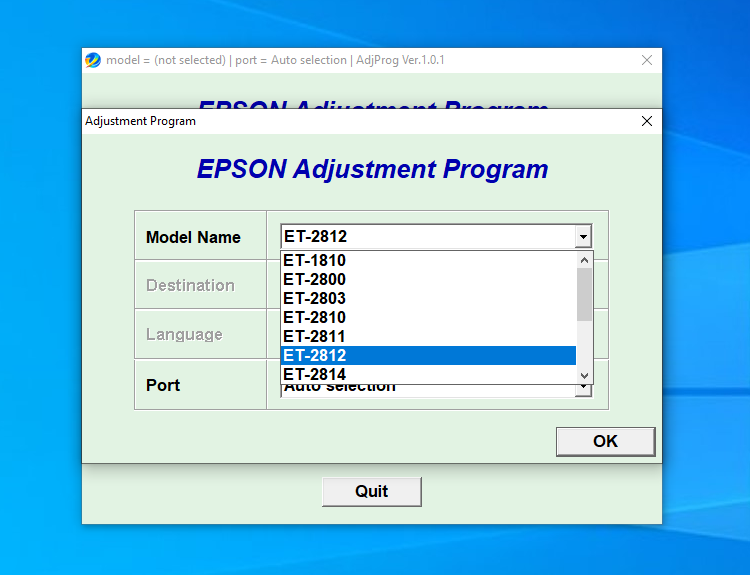 Screenshot – Resetter Epson ET-2812