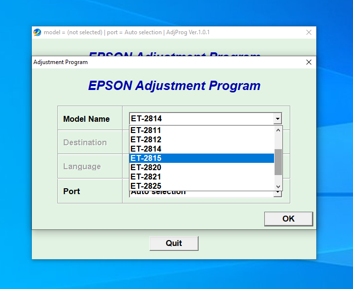 Screenshot – Resetter Epson ET-2815