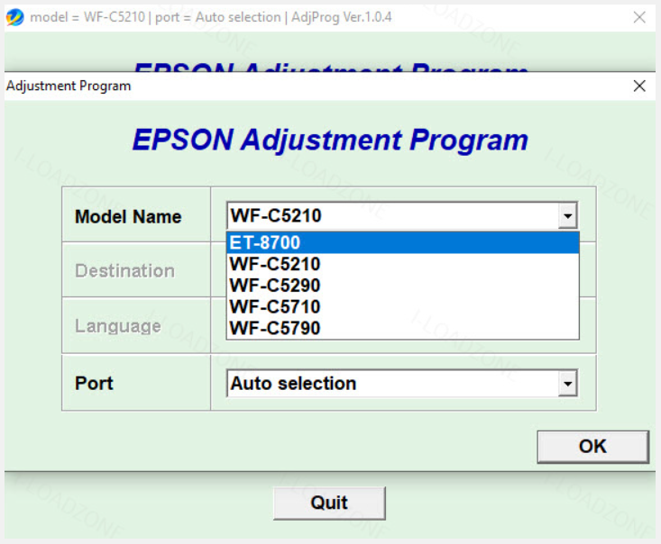 Screenshot – Resetter Epson ET-8700 
