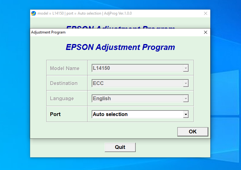 Screenshot – Resetter Epson L14150 