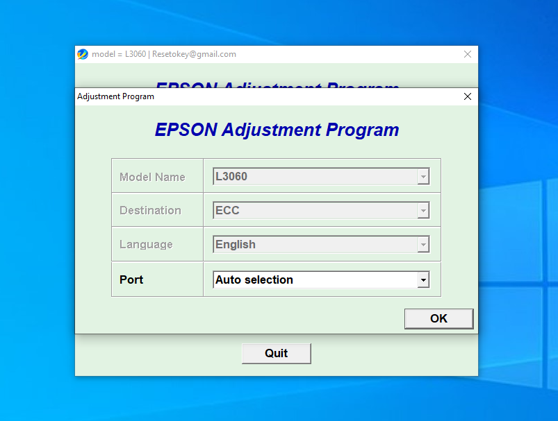 Screenshot – Resetter Epson L3060