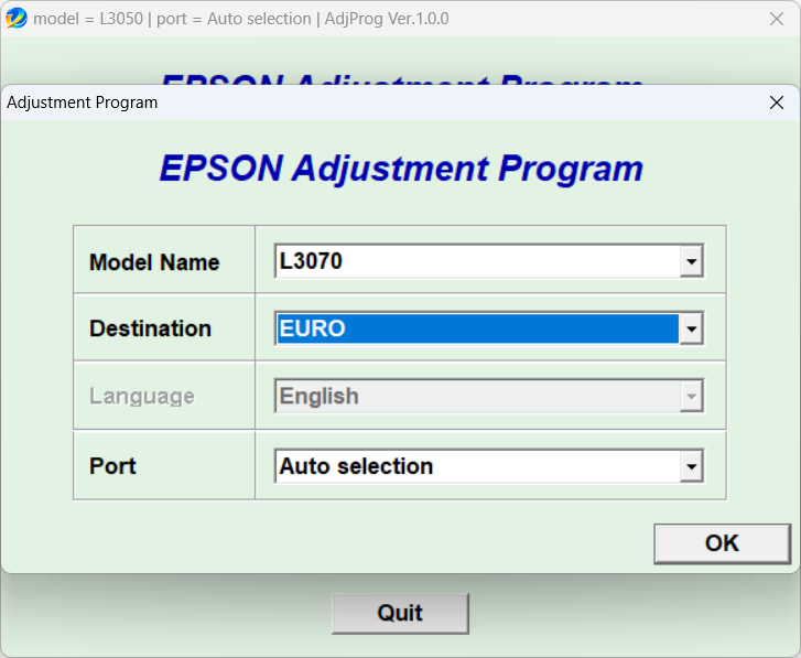 Screenshot – Resetter Epson L3070