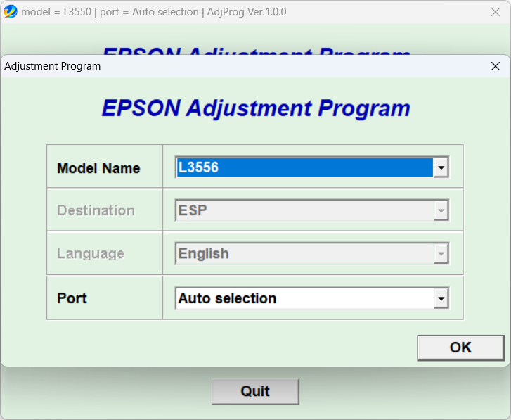 Screenshot – Resetter Epson L3556