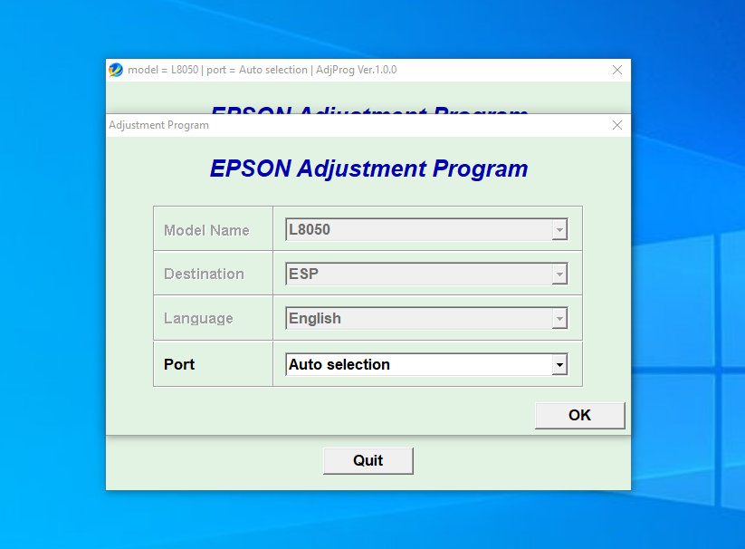 Screenshot – Resetter Epson L8058 