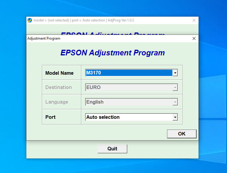 Screenshot – Resetter Epson M3170 