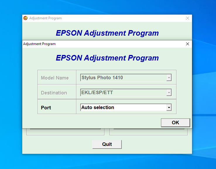 Screenshot – Resetter Epson SP 1410