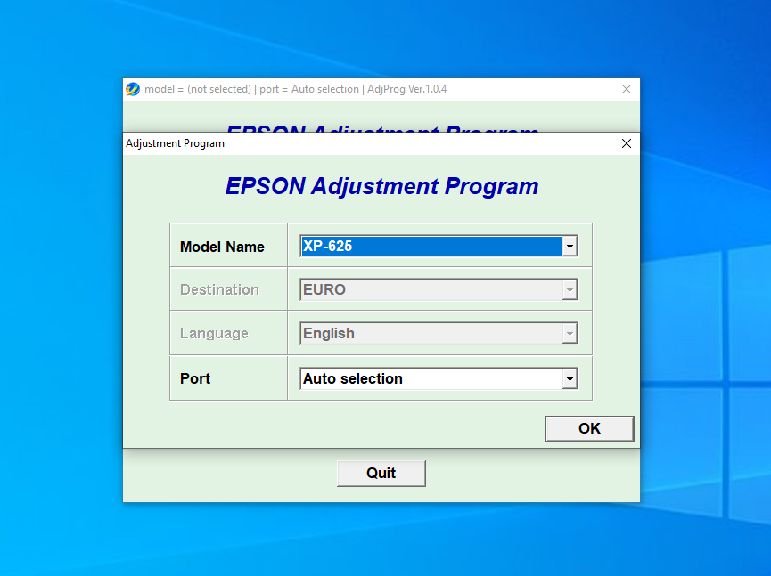 Screenshot – Resetter Epson XP-625