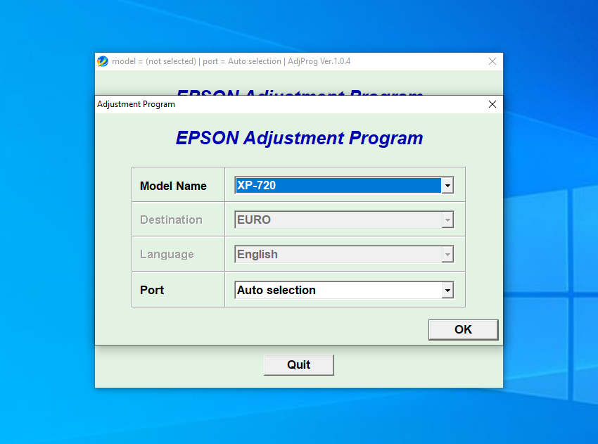 Screenshot – Resetter Epson XP-720